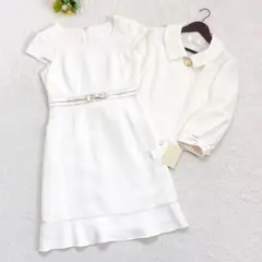 《新品》SAVIEM セレモニーセットアップ ジャケット ワンピース リボン 白