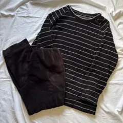 GU フリース素材 ストライプ ルームウェア セット