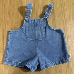 デニムブルー ショートオーバーオール