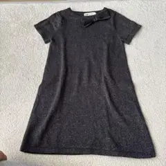 H&M 黒リボン付きワンピース 116cm