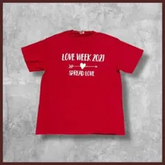 US古着 PORT&COMPANY プリント Tシャツ 半袖 レッド Lサイズ