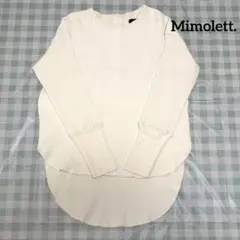 ワッフル生地　クルーネック長袖トップス　マレットメット