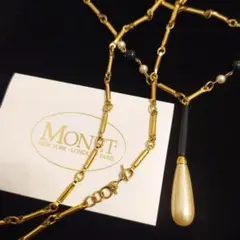 MONET　モネ　ゴールド　ネックレス　 チェーン　パール　長い　ヴィンテージ