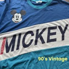 【90s ビンテージ/激レア】ミッキーマウス リンガーTシャツ Mサイズ