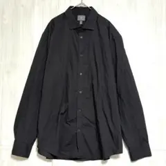 エイチアンドエム　ホリゾンタルカラー 長袖シャツ　黒　L 薄手