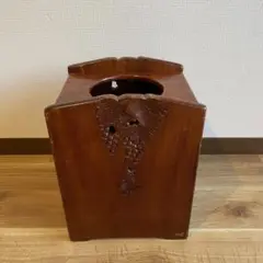 【ヴィンテージ】✴︎葡萄モチーフ✴︎木製インテリア✴︎チリ箱✴︎ゴミ箱✴︎