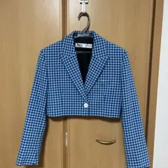 【ZARA】チェックショートジャケット