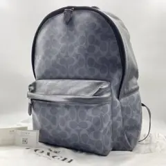 極美品✨極希少✨コーチ リュック バックパック シグネチャー ネイビー 大容量