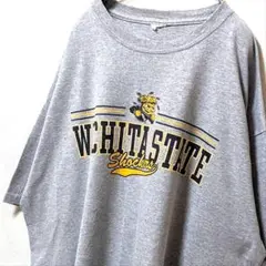 ウィチタ州立大学ショッカーズ ロゴ Tシャツ グレー 灰色 古着