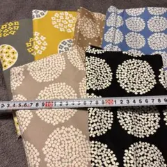 サークルフラワー花柄綿麻生地セット 30×30センチ　6枚セット