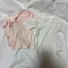 ユニクロ　コットン　短肌着2枚セット　ピンク　50-60