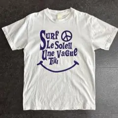 サーフ メッセージ Tシャツ 紫 ピースマーク スマイル 好デザイン