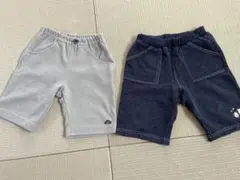 ファミリア ハーフパンツ 100cm グレー ネイビー 2枚セット