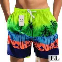 ショートパンツ メンズ 水陸両用 ネオンカラー LL 速乾 海 ハーフパンツ 夏