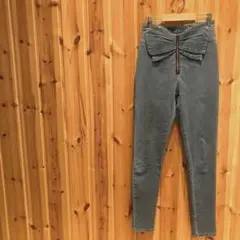 【アーベーセーアンフェイス】デニム　ジーンズ　ジーパン　パンツ　スキニー　リボン