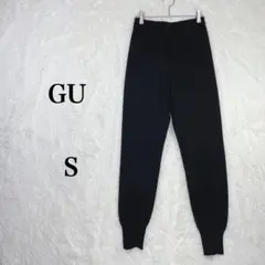 ジーユー ブラック ストレッチ素材 ジョガーパンツ S