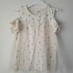 Petit ange 花柄チュニック オープンショルダー肩あき 130cm
