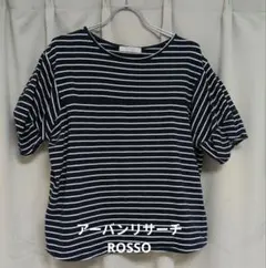 FAY ROSSO ネイビー/ホワイトストライプ 半袖Tシャツ