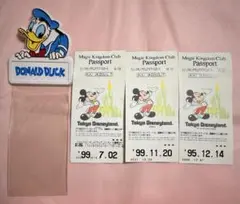 ディズニー　パスポート　ケース　ドナルドダック　レトロ