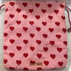 美品 ミュウミュウ 薄型 布ポーチ ハート 総柄 ライトブルー ゴールド金具 MIU MIU（ポーチ ・ ブルー・ネイビー/青色系）のフリマアイテム一覧