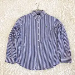 極美品✨ラルフローレン XL 長袖シャツ ストライプ 刺繍 ゆったり ポニー