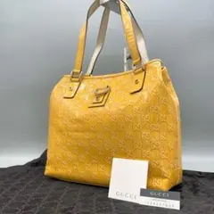 ✨極美品✨GUCCI ハンドバッグ アビー GG エナメル レザー イエロー