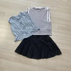 GU & ZARA トップス2点とデニムスカートセット