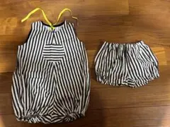 ハンドメイド　ベビーオーバーオール&カボチャパンツセット