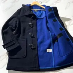 極美品⭐️BEAMS フード付き ダッフルコート バイカラー ブラック 青 L