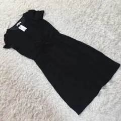新品 【グローブ】 (M) レイヤードミモレ丈半袖ワンピ ウエストリボン結び
