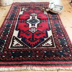 ペルシャヴィンテージ マシュワニ キリム ルグ 107x120 ヴィンテージラグ（キリム・ペルシャ絨毯） | tinyknots
