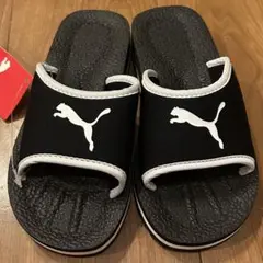 【新品未使用】PUMA プーマ 子供用サンダル ブラック×ホワイト 20cm