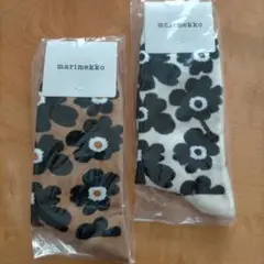 marimekko フラワーパターン ソックス 37-39