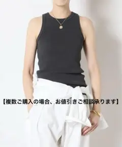 Deuxieme Classe LOREL RIB タンクトップ　グレー LOREL D RIB タンクトップ（ニット／セーター）｜Deuxieme