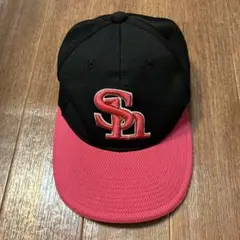 ソフトバンクホークス Majestic キャップ 黒ピンク 56-60