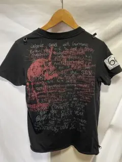 マッドパンクス マッドガール チェーン安全ピン付 スカルプリント Tシャツ マッドパンクス マッドガール チェーン安全ピン付 スカル