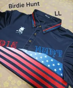 バーディーハント　ポロシャツ　ゴルフポロ　黒　ロゴ　メンズLL