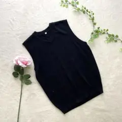 【トレンド】 vintage ヴィンテージ ニットベスト ブラック L