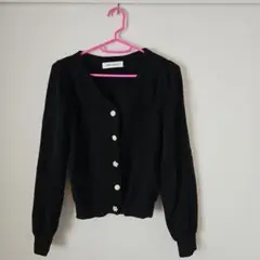 MISCH MASCH 黒 Vネックカーディガン