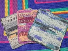 オパール　毛糸　ハンカチ　ミニタオル