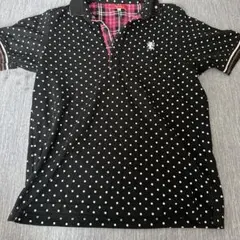AVAIL 黒ドット柄ポロシャツ M