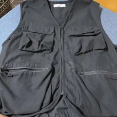 ブラックコットンベスト ノースリーブ