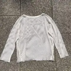 90s vintage 長袖 メッシュTシャツ 古着　白　ホワイト　菅田将暉