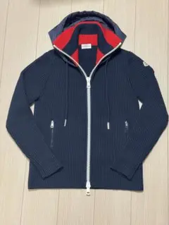 モンクレールMONCLERフルジップニットxナイロンハイブリッドパーカーSサイズ