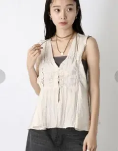 完売 JEANASIS ワッシャーサテンギャザーNS アイボリー　人気カラー