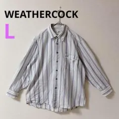 【ウェザーコック】WEATHERCOCK ストライプ 長袖シャツ 　さわやか　L