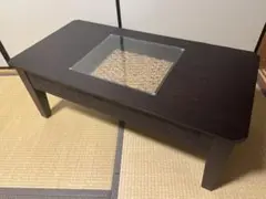 アジアン家具 リビングテーブル 幅100cm 引き出し付き ディスプレイ棚