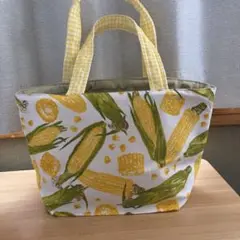 トートバッグ　とうもろこし柄　ハンドメイド