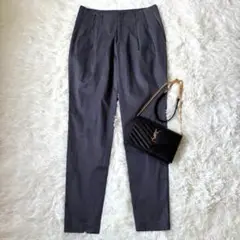 DES PRES タックテーパードパンツ　スラックス　光沢　グレー◆6066