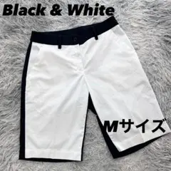 美品　ブラックアンドホワイト　ハーフパンツ　ストレッチ　薄手　Mサイズ
